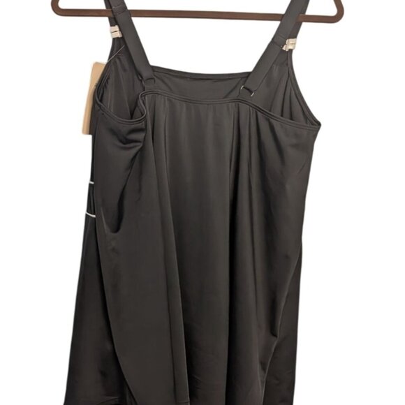 Womens Ravello Black Tankini Swim Top S Adjustable Straps Contrast Piping NWT - Picture 2 of 16